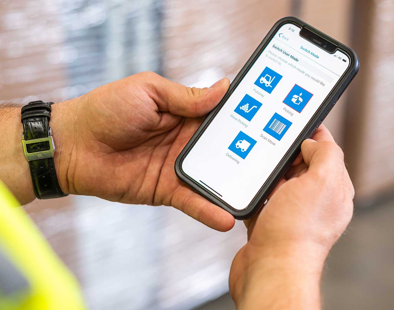 Close up of a phone application